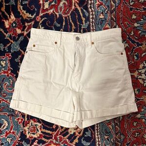 GAP High Rise White Denim Shorts